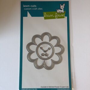 OUTSIDE IN STITCHED FLOWER DIE CUT CUTTING EMBOSS STENCIL LAWN FAWN CUTS